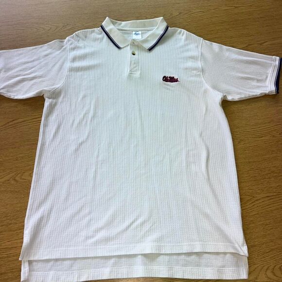 Ole Miss Russell-athletic Men's White Polo-shirts XL Big and Tall - Picture 1 of 8